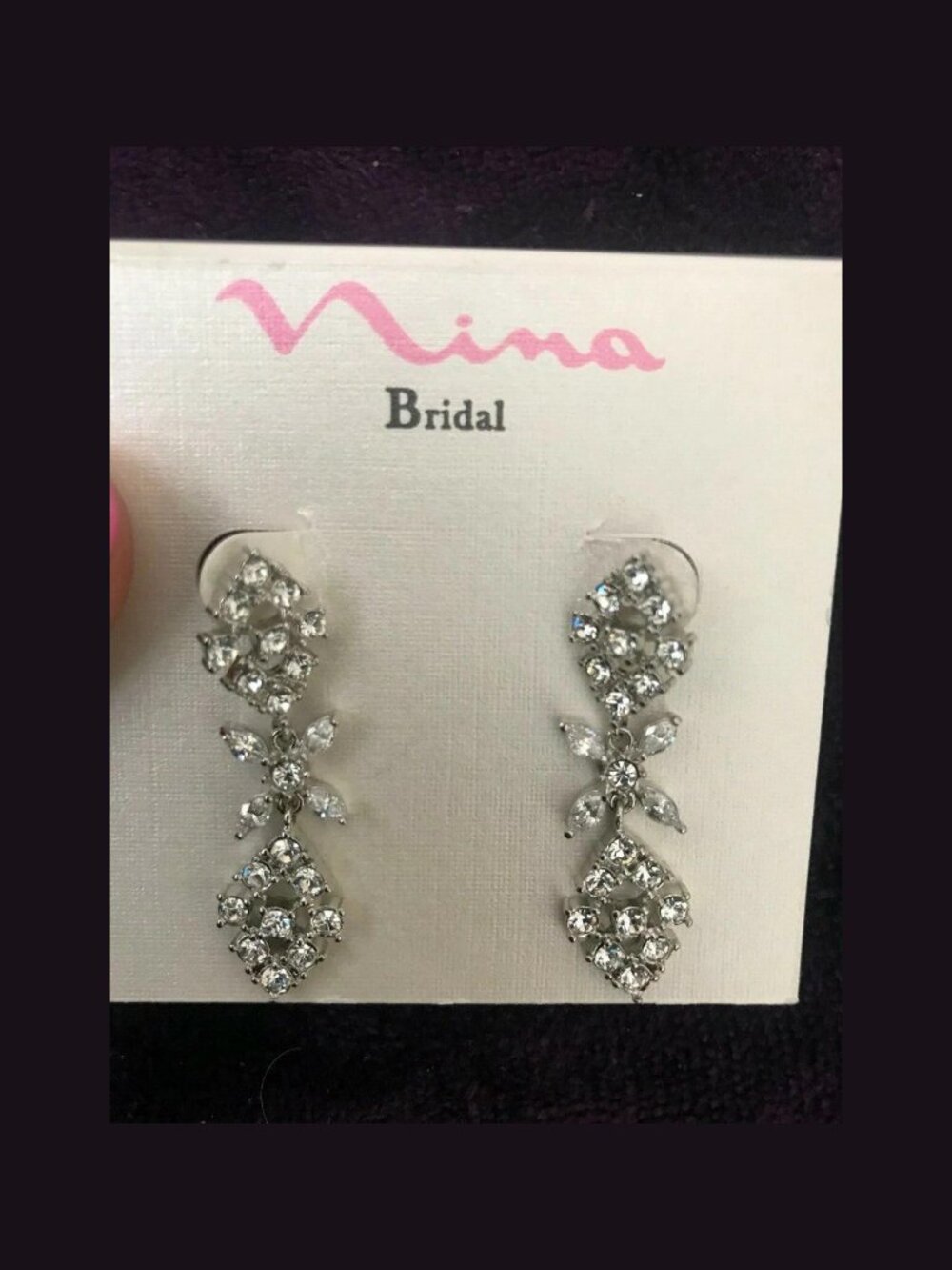 Nina Ashlyn Bridal Antique Drop Inspired Earrings Sparkly Crystal Swarovski NEW